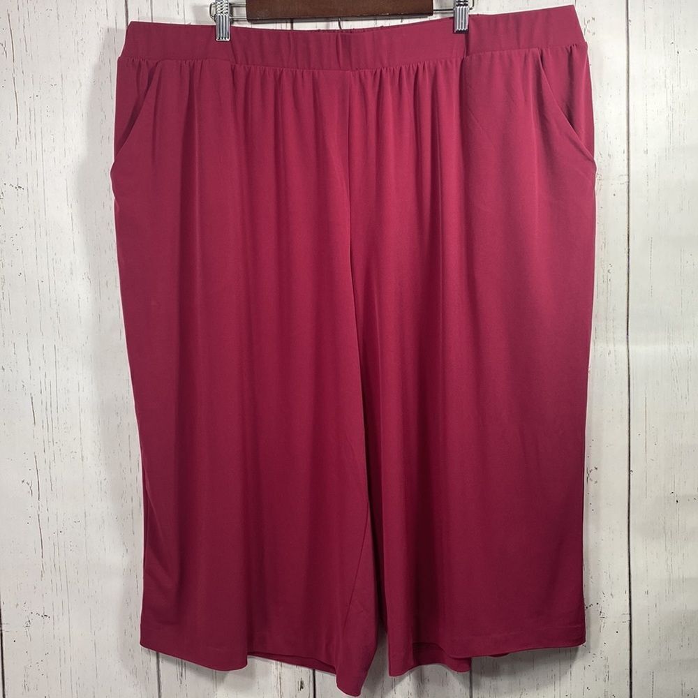 Lane Bryant Womens Cropped Pants Pull On Minimalist Soft Wide Leg Elastic Waist